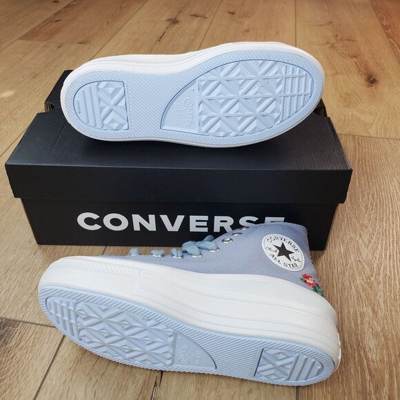 Converse Womens Chuck Taylor All Star Move Hi Platform Rose Cross Stitch A12571C - Picture 6 of 15